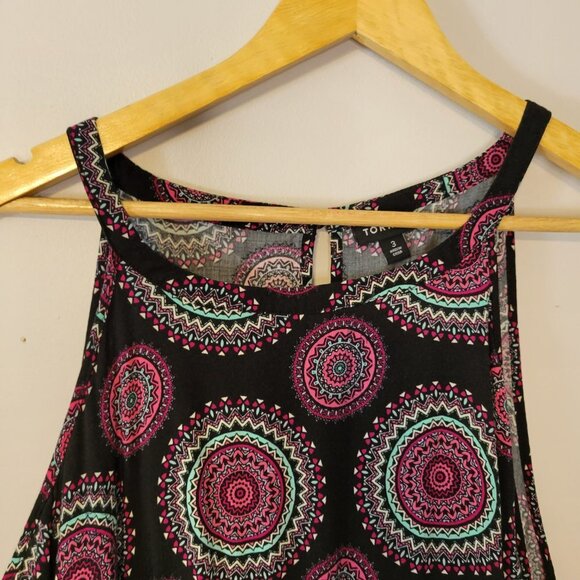 Torrid Black Mandala Medallion Print Hi Lo Dress Size 3X - Picture 6 of 11